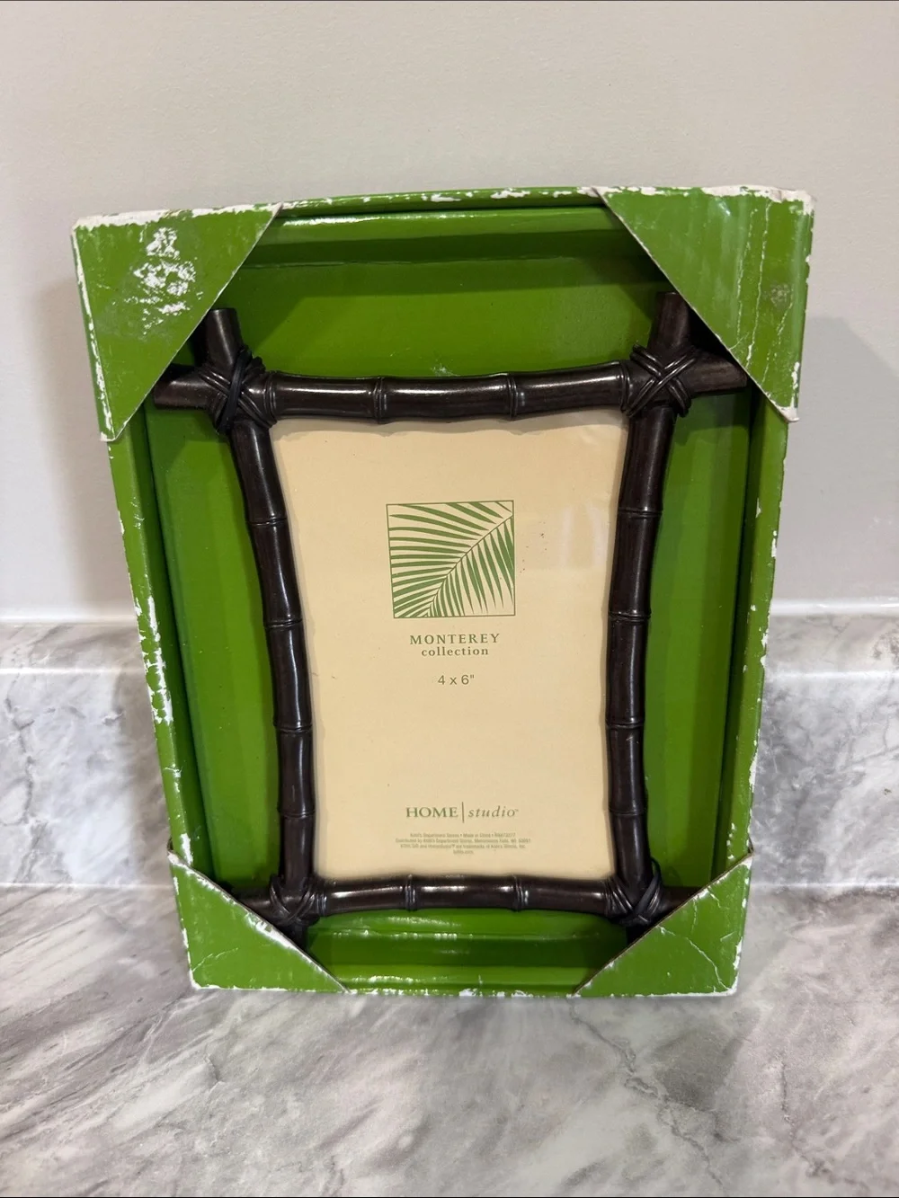 Monterey Collection Dark Brown Bamboo Photo Frame - Beach Tiki 4x6 Coastal